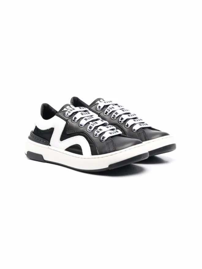 MSGM Kids MSGM Kids ロートップ レースアップ スニーカー - ブラックの商品画像