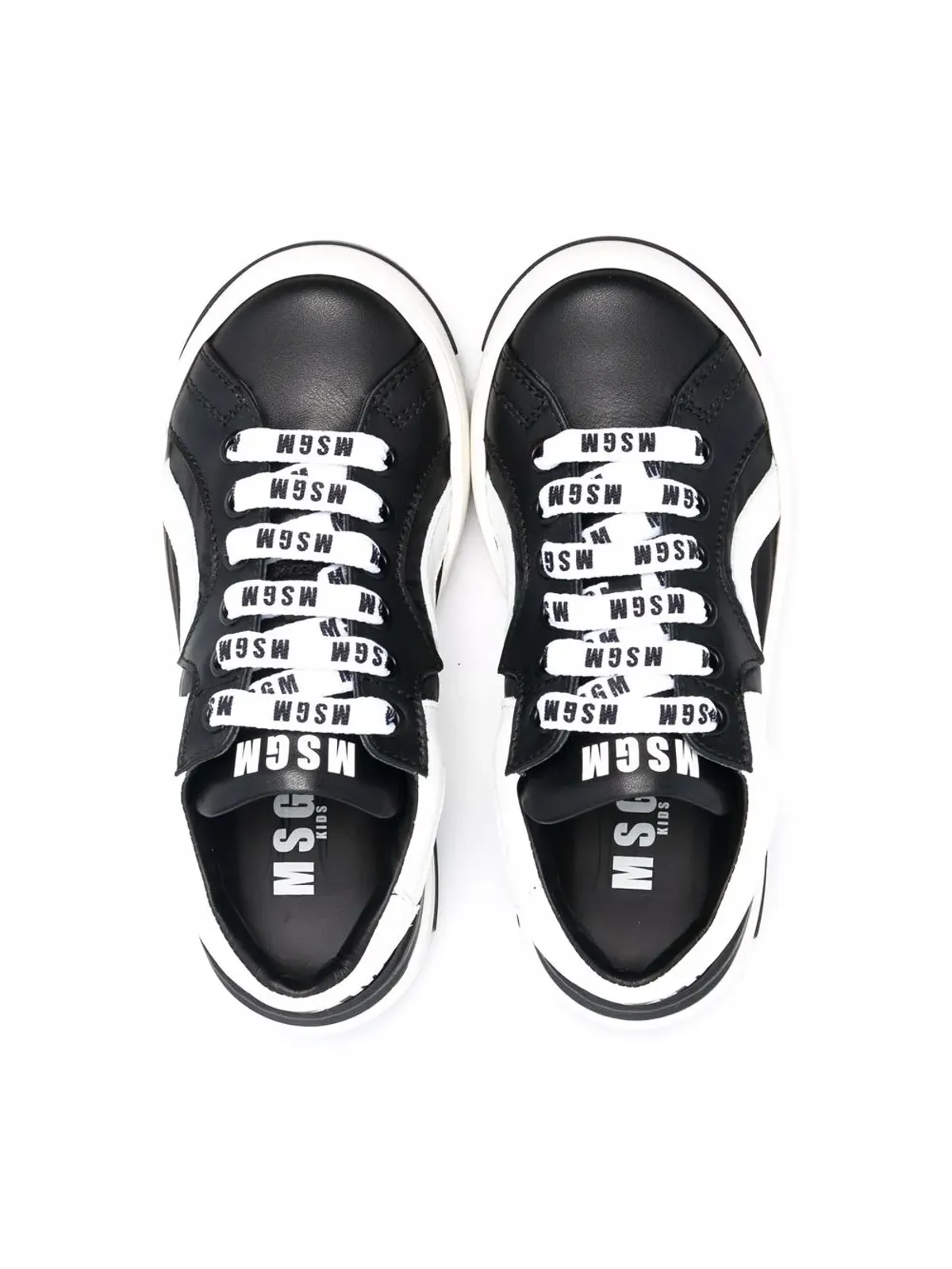 MSGM Kids ロートップ レースアップ スニーカー - ブラック - 画像3