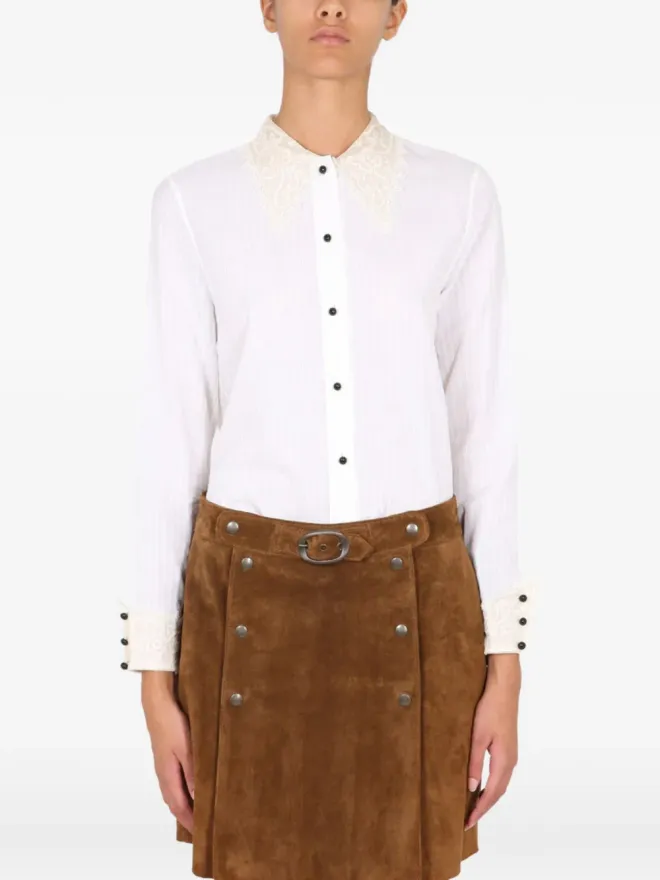 Saint Laurent Saint Laurent レーストリムストライプシャツの商品画像