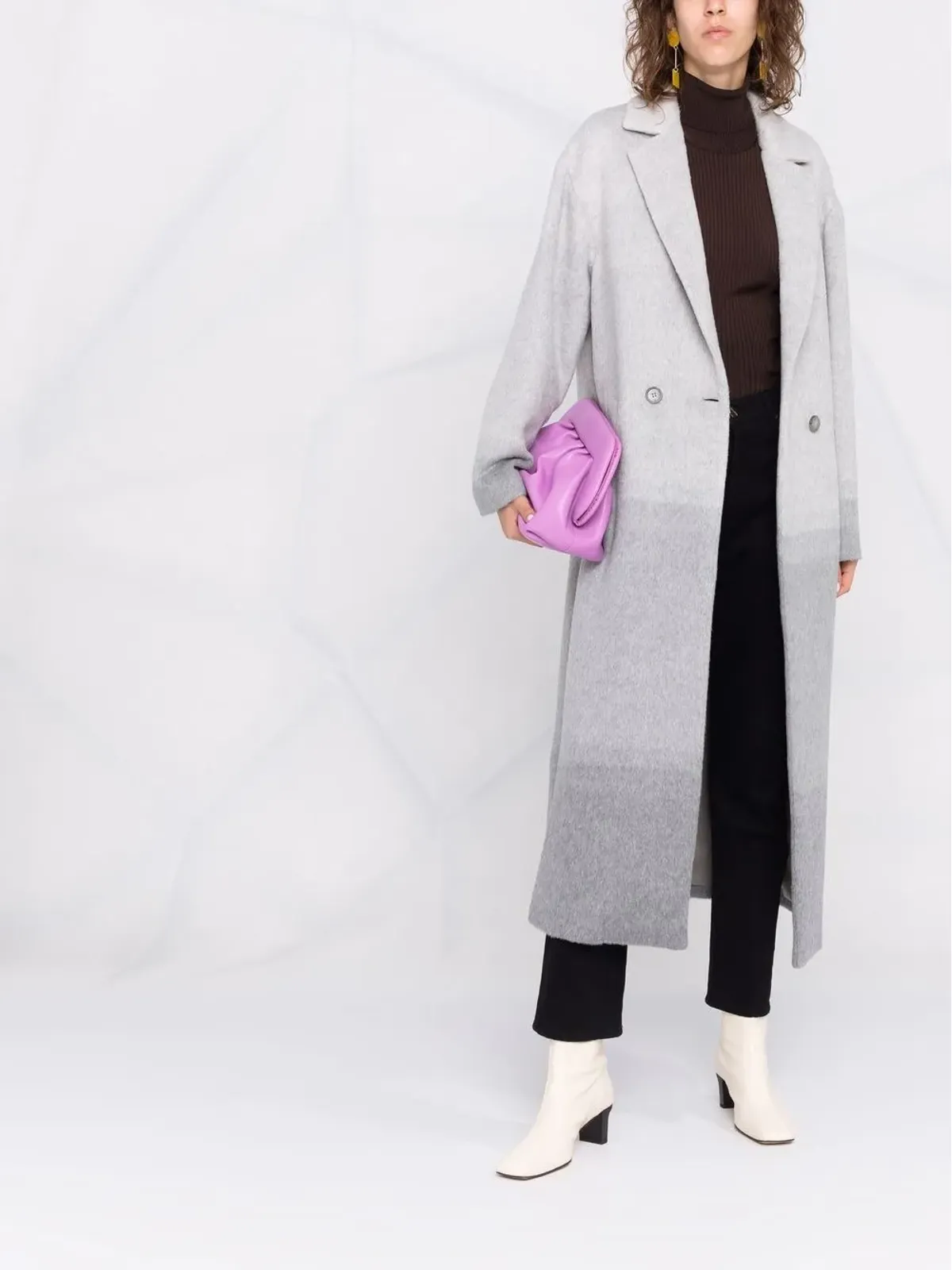 TWINSET グラデーション効果 ノッチドラペル ダブルブレストコート - 画像2