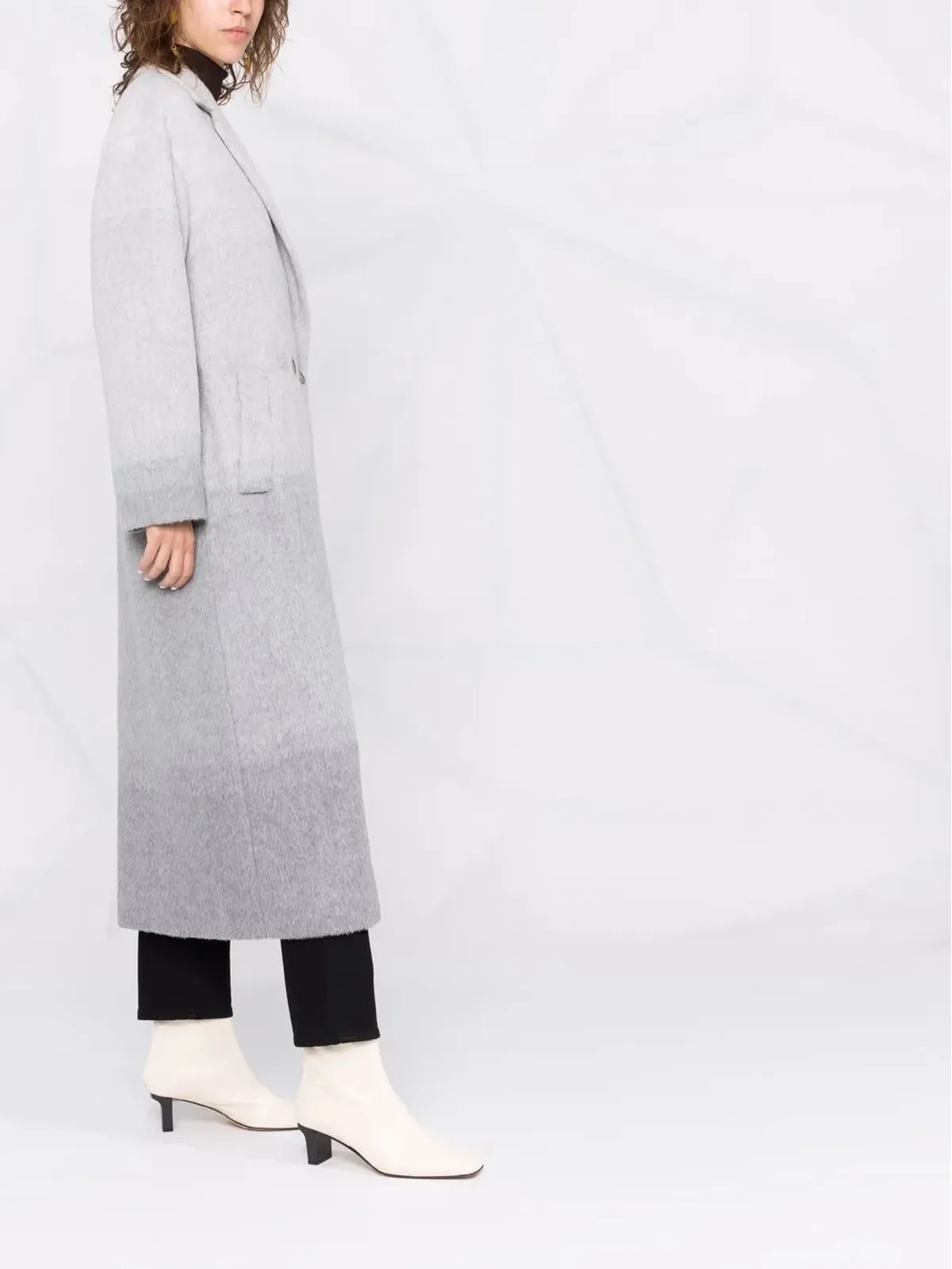 TWINSET グラデーション効果 ノッチドラペル ダブルブレストコート - 画像4