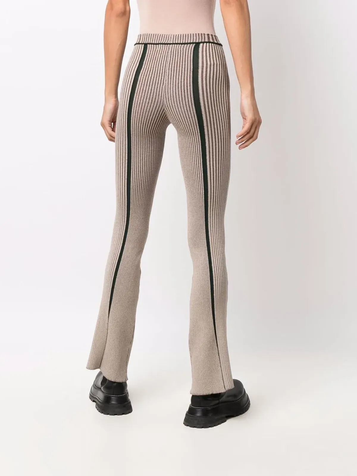 Eckhaus Latta ストライプ柄フレアレギンス - ニュートラル - 画像4