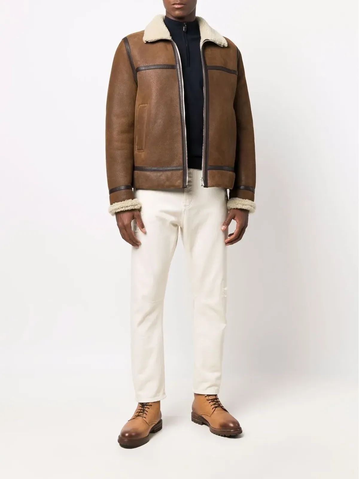 Canali ジップ付きファネルネック プルオーバー - 画像2