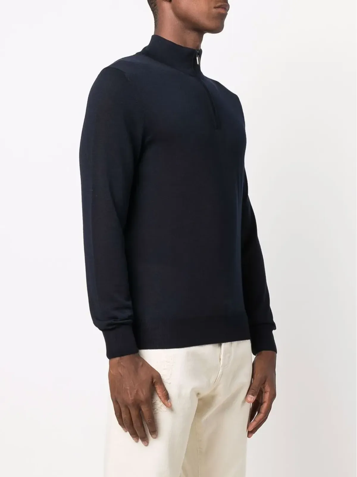 Canali ジップ付きファネルネック プルオーバー - 画像3