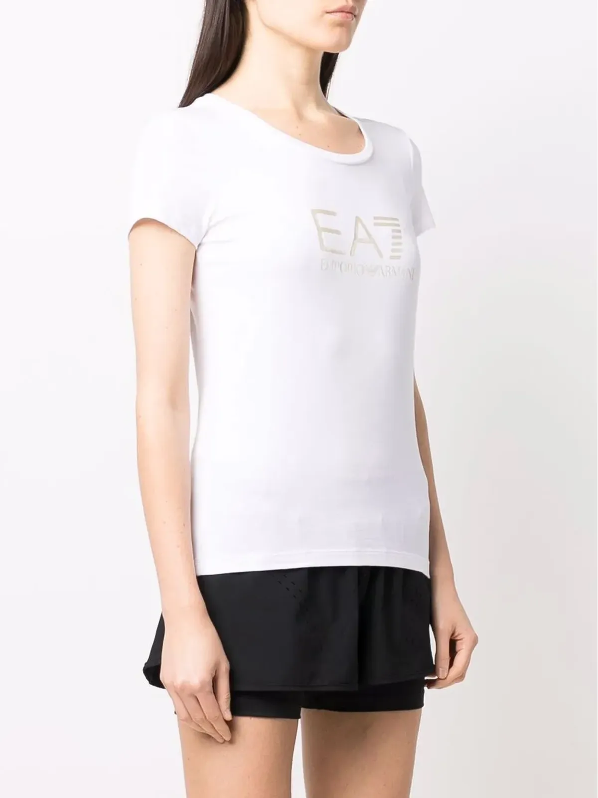 Ea7 Emporio Armani ロゴプリント コットンTシャツ - 画像3