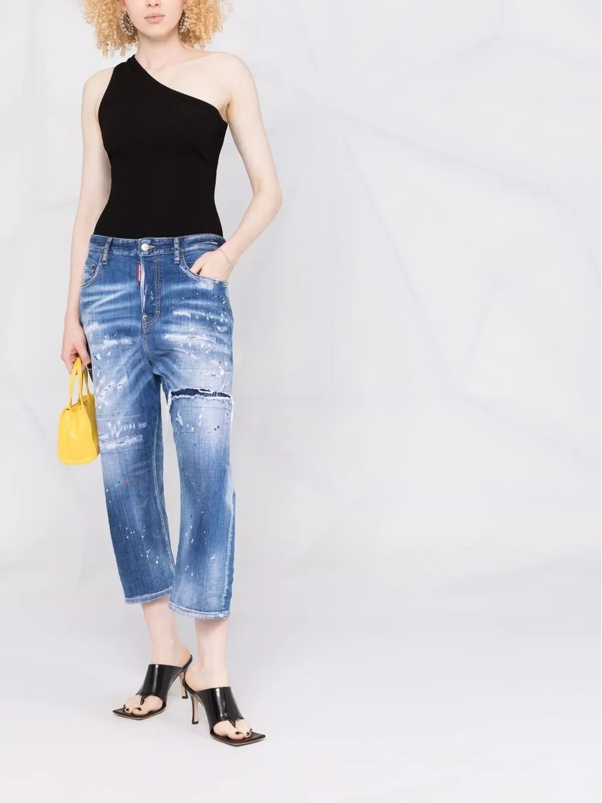 DSQUARED2 ペイントスプラッター クロップドジーンズ - 画像2