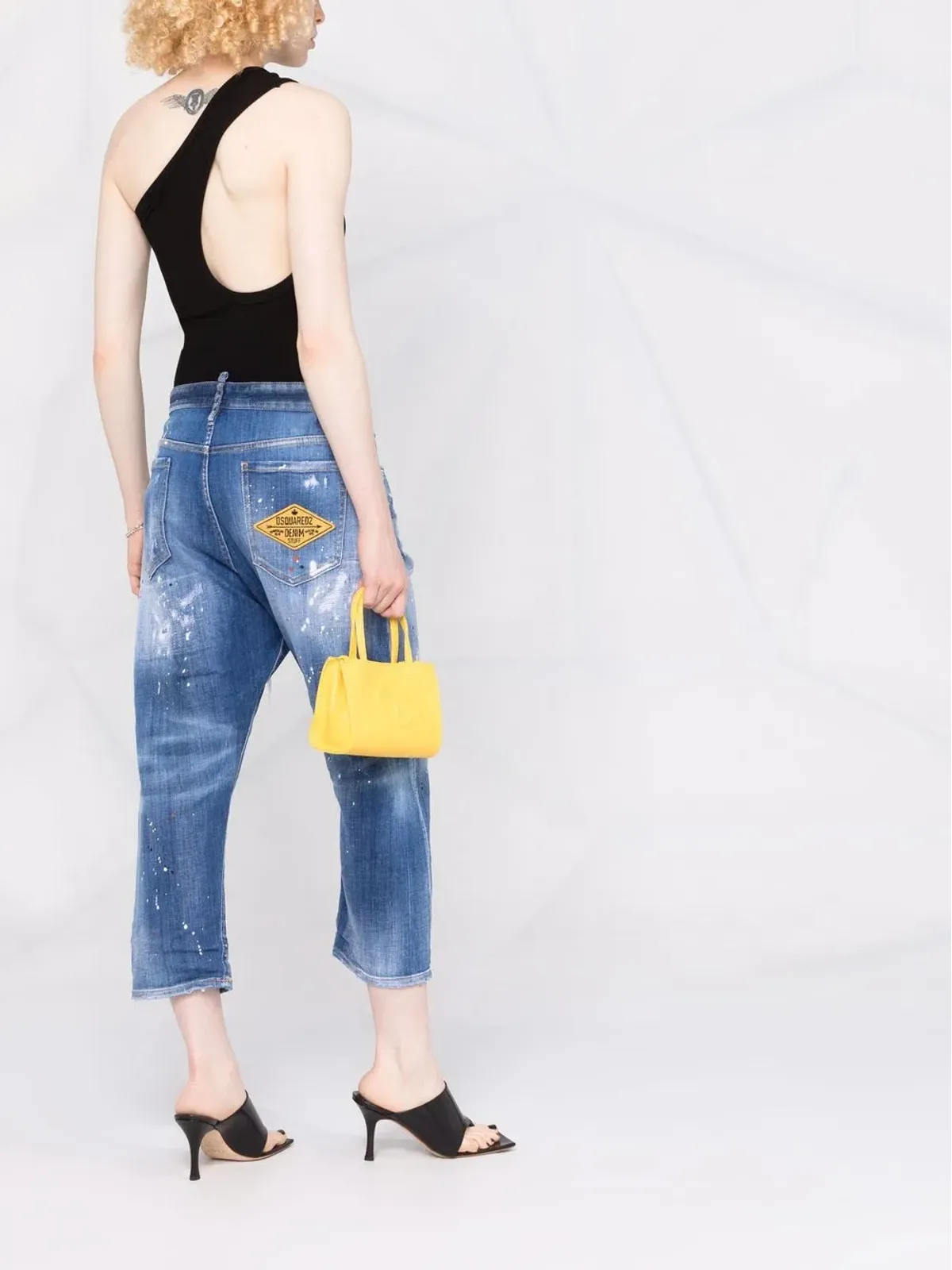 DSQUARED2 ペイントスプラッター クロップドジーンズ - 画像4
