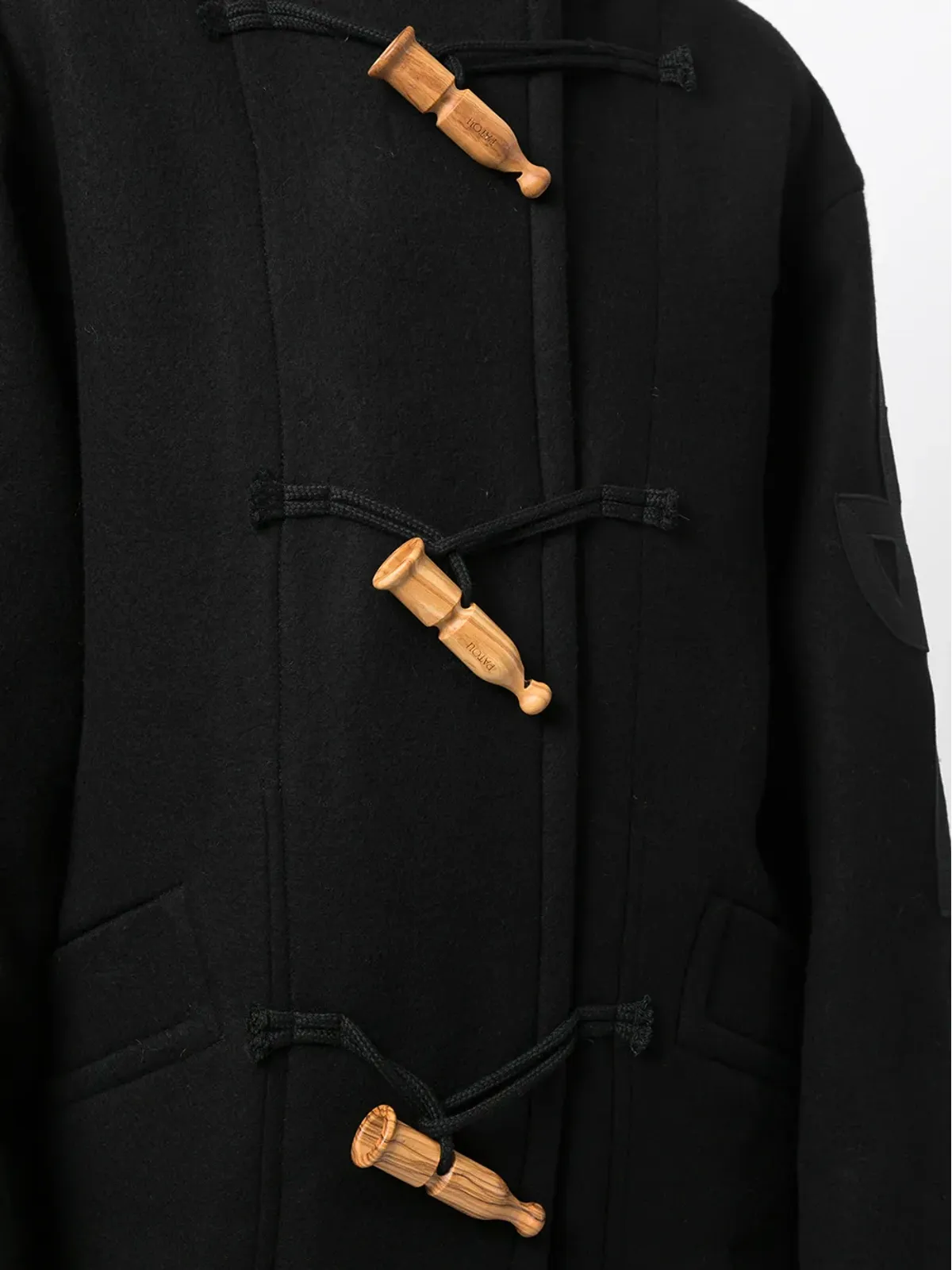 Patou カシミヤ混ウール ダッフルコート（ブラック） - 画像5