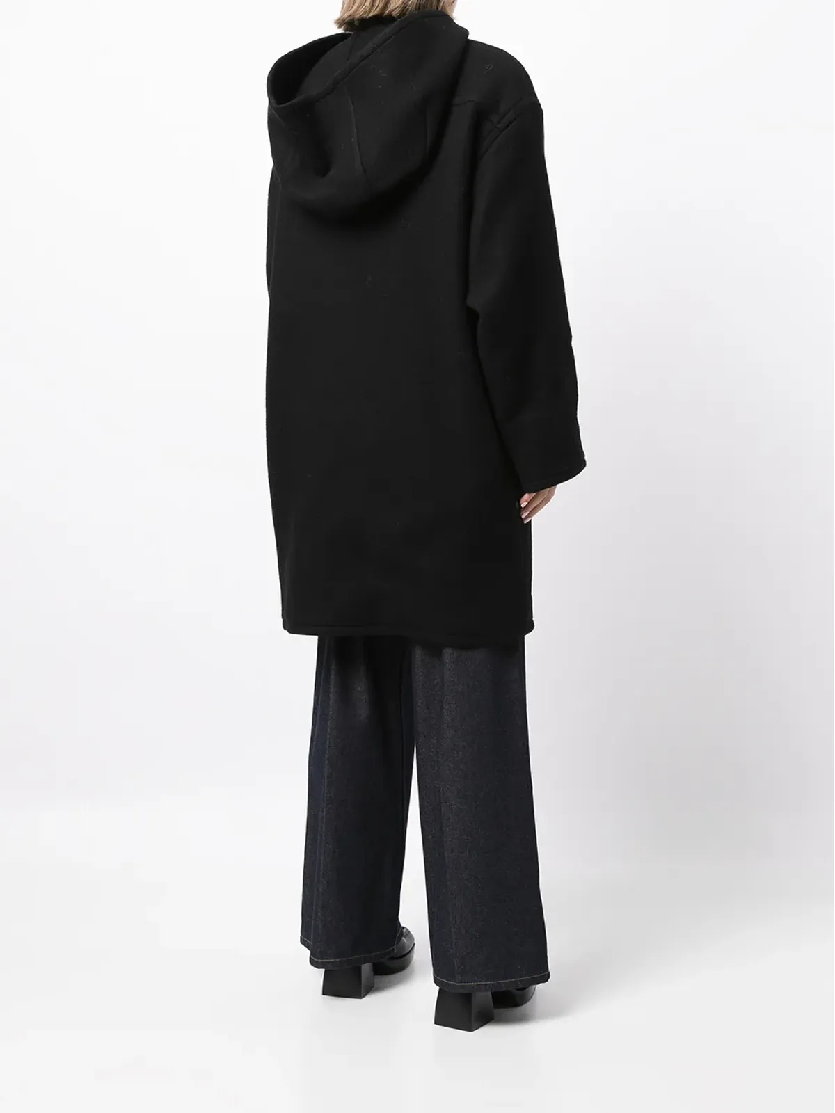 Patou カシミヤ混ウール ダッフルコート（ブラック） - 画像4