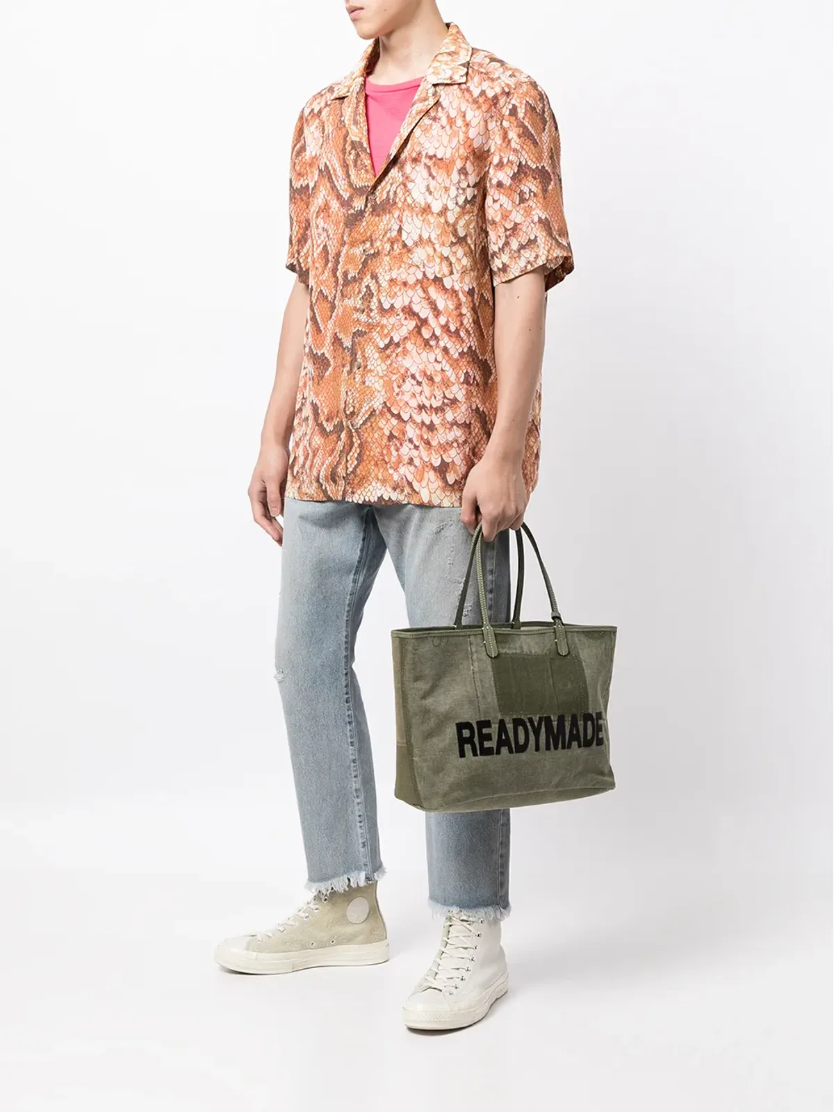 Readymade ロゴプリント ミリタリーキャンバス トートバッグ - 画像2