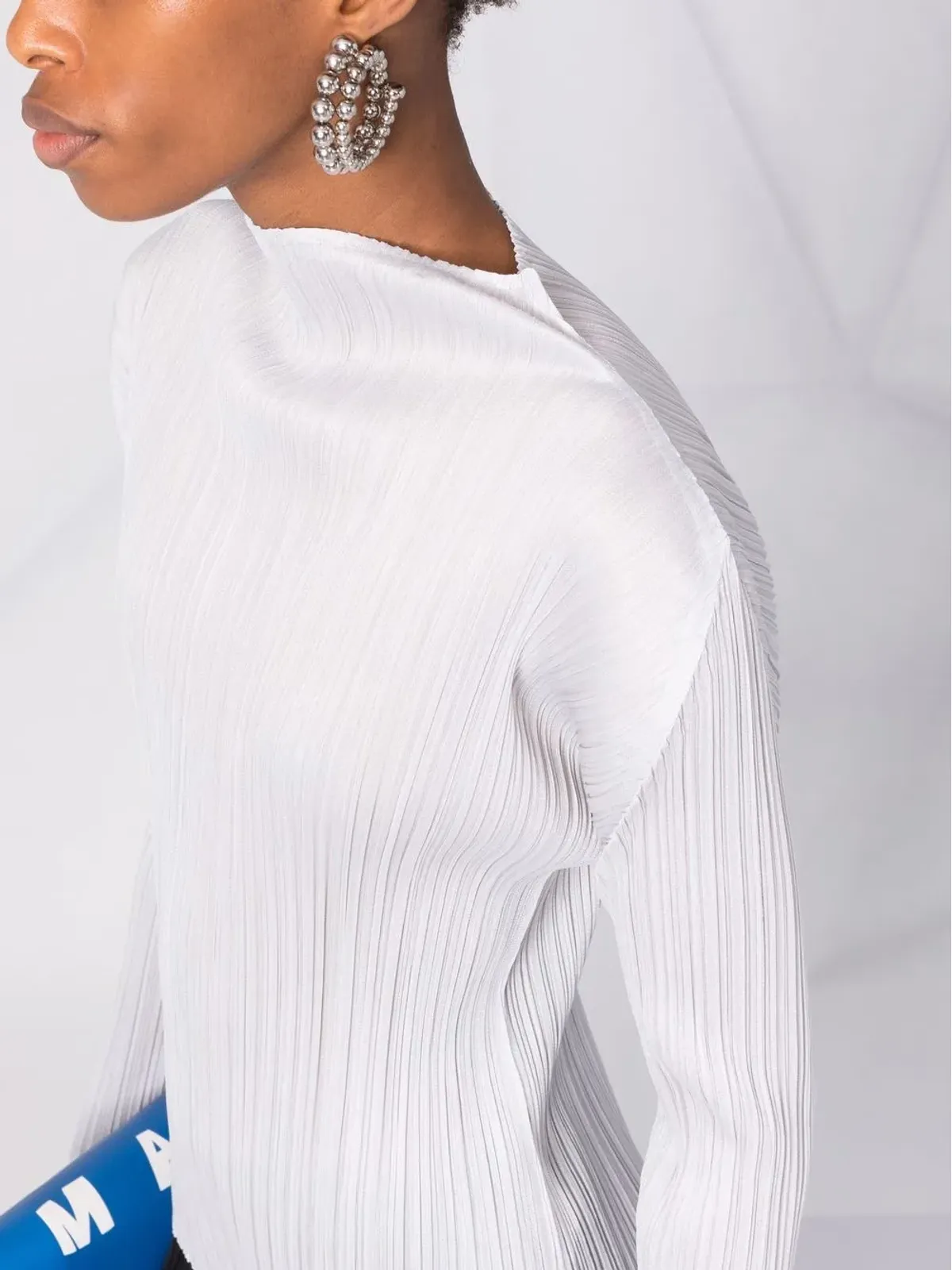 Pleats Please Issey Miyake plissé-detail mock neck top - Grey - 画像3