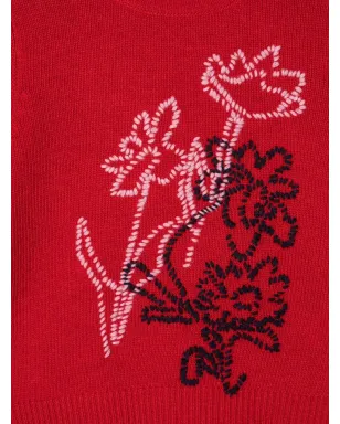 Il Gufo 花柄刺繍入りウールジャンパー - サムネイル3