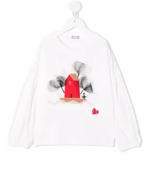 Il Gufo グラフィックプリント長袖Tシャツ - White - サムネイル1