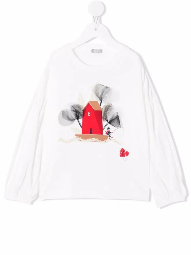 Il Gufo Il Gufo グラフィックプリント長袖Tシャツ - Whiteの商品画像