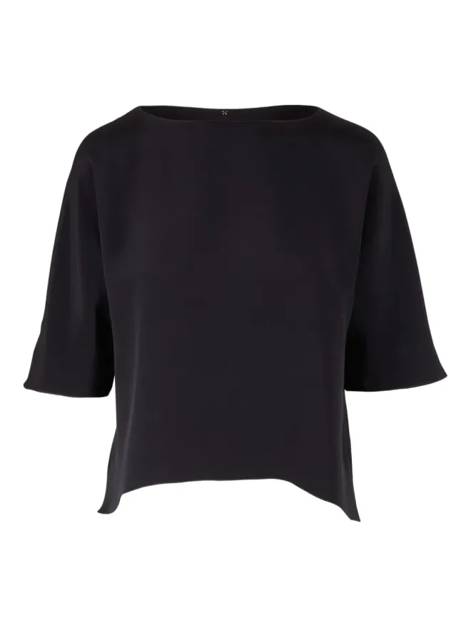 Peter Cohen Peter Cohen boat-neck short-sleeves top - Blackの商品画像