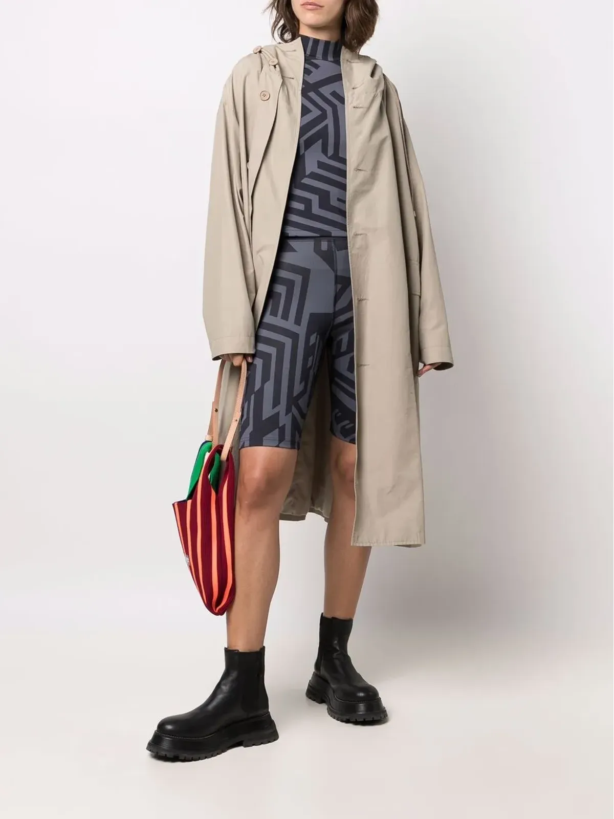 MCQ ストレッチデザイン アブストラクトプリントショーツ - 画像2