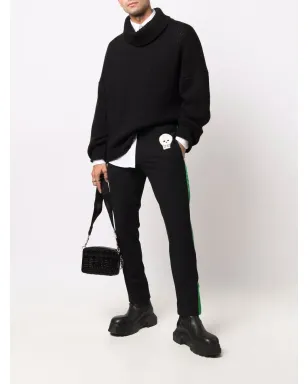 Alexander McQueen スカルパッチ スリムフィット トラックパンツ ブラック - サムネイル2