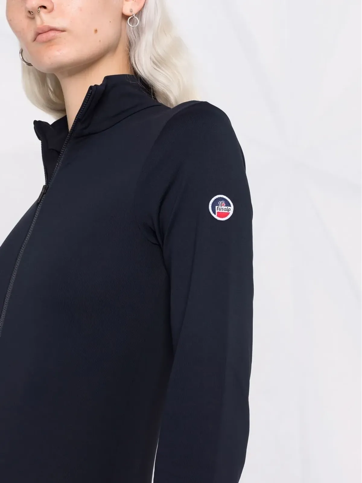 Fusalp ロゴパッチ付きジップファスニングトップ - ブルー - 画像3