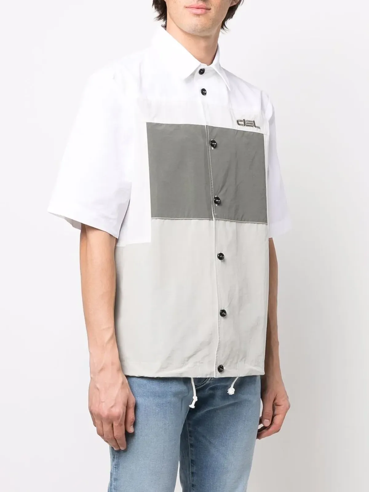 Diesel 刺繍ロゴ入りカラー・ブロックシャツ - 画像3