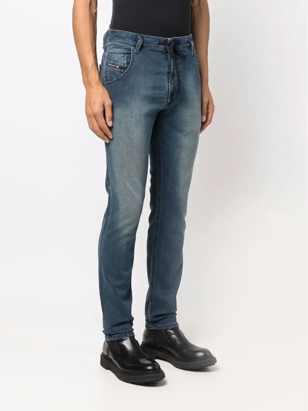 Diesel Krooley ドローストリング テーパードジーンズ ブルー - 画像3