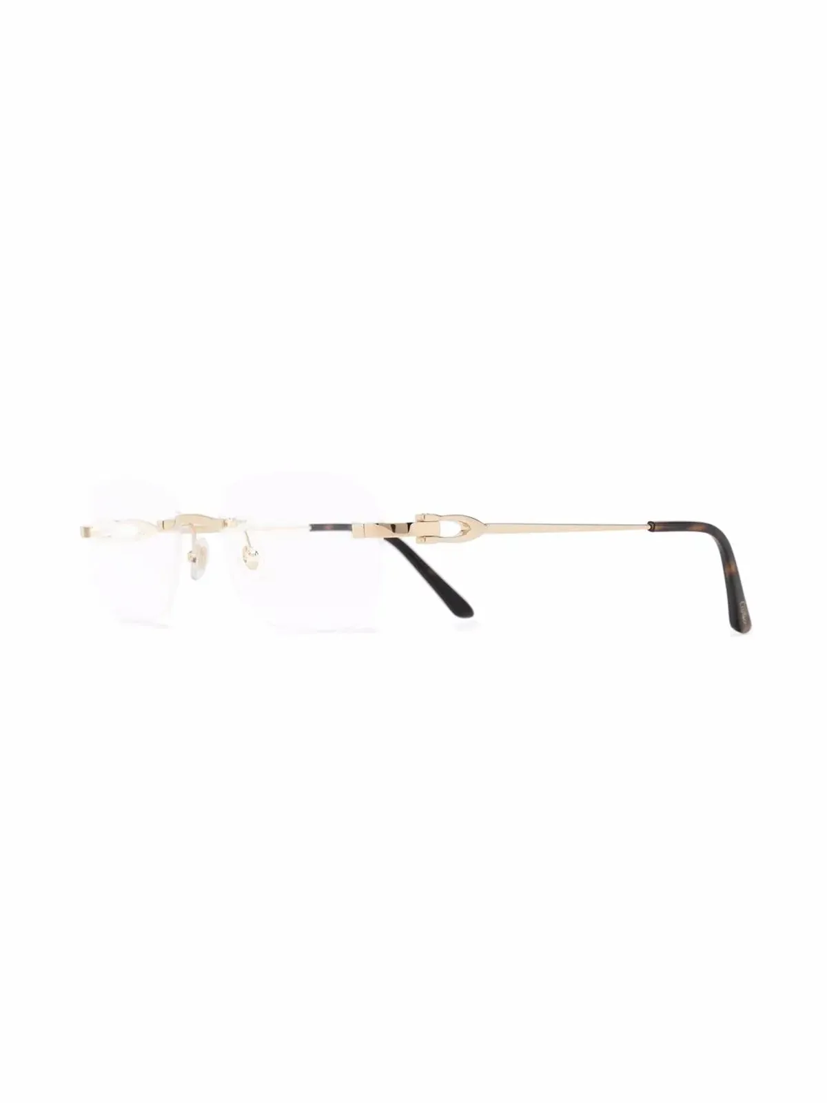 Cartier Eyewear レクタングルフレーム眼鏡（ゴールド） - 画像2