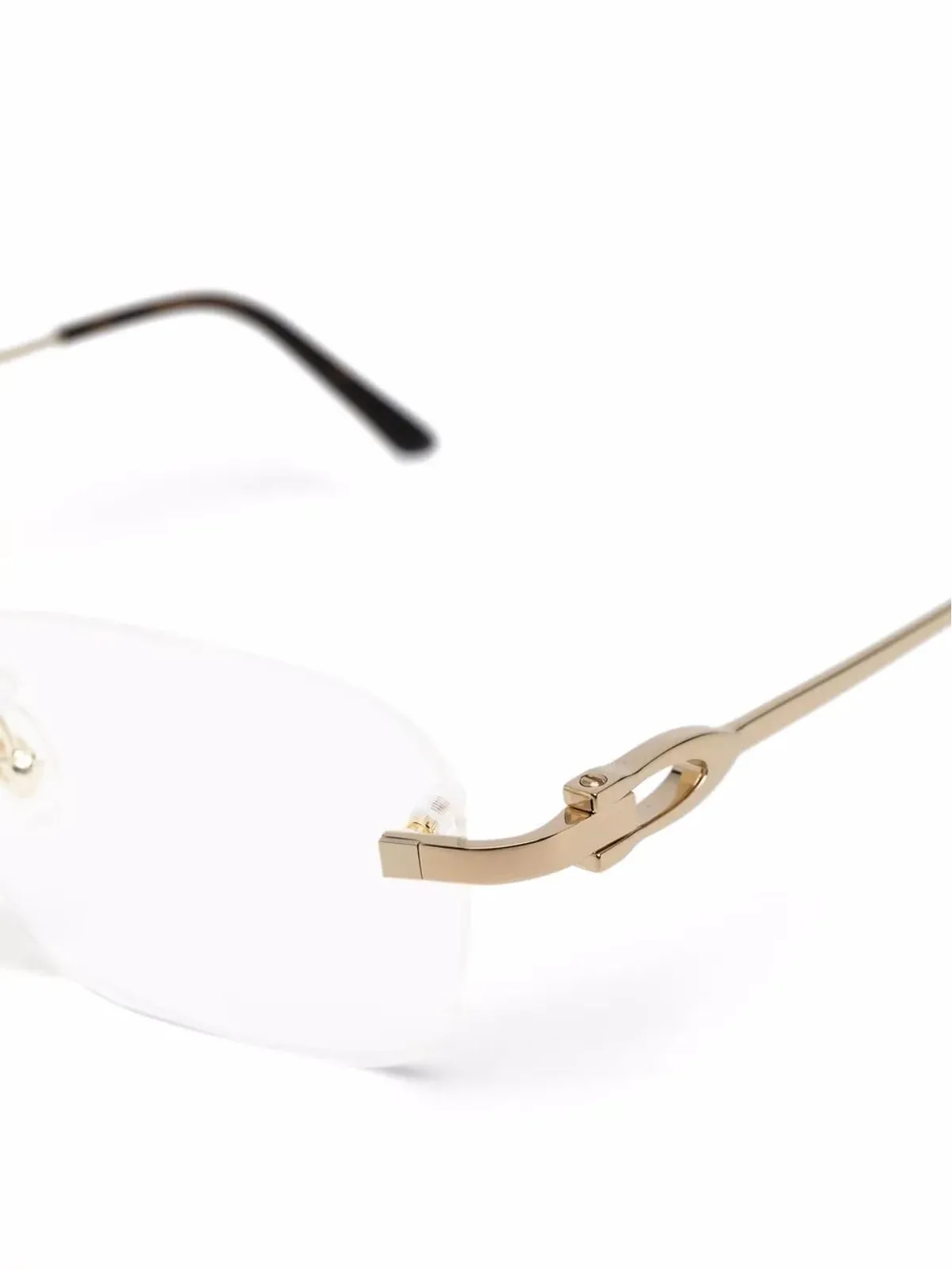 Cartier Eyewear レクタングルフレーム眼鏡（ゴールド） - 画像3