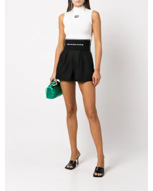 Alexander Wang ロゴ入りウエストバンド サファリショーツ - ブラック - サムネイル2