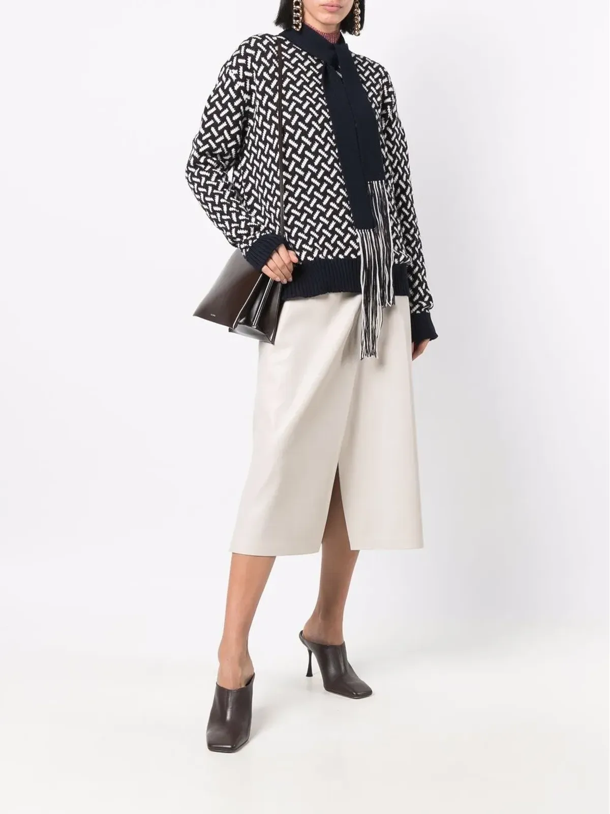 Jil Sander スカーフディテール ウールセーター - 画像2