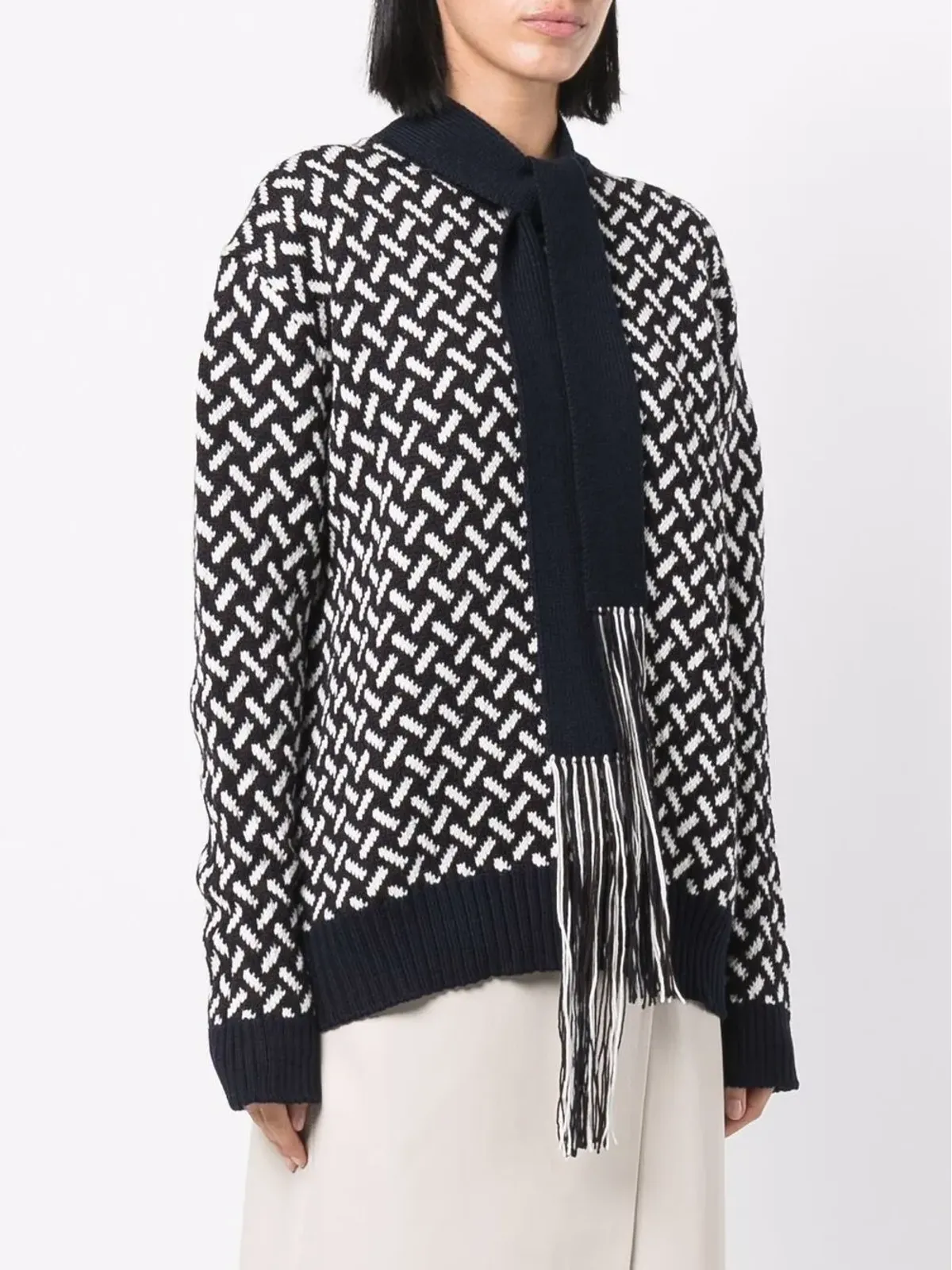 Jil Sander スカーフディテール ウールセーター - 画像3
