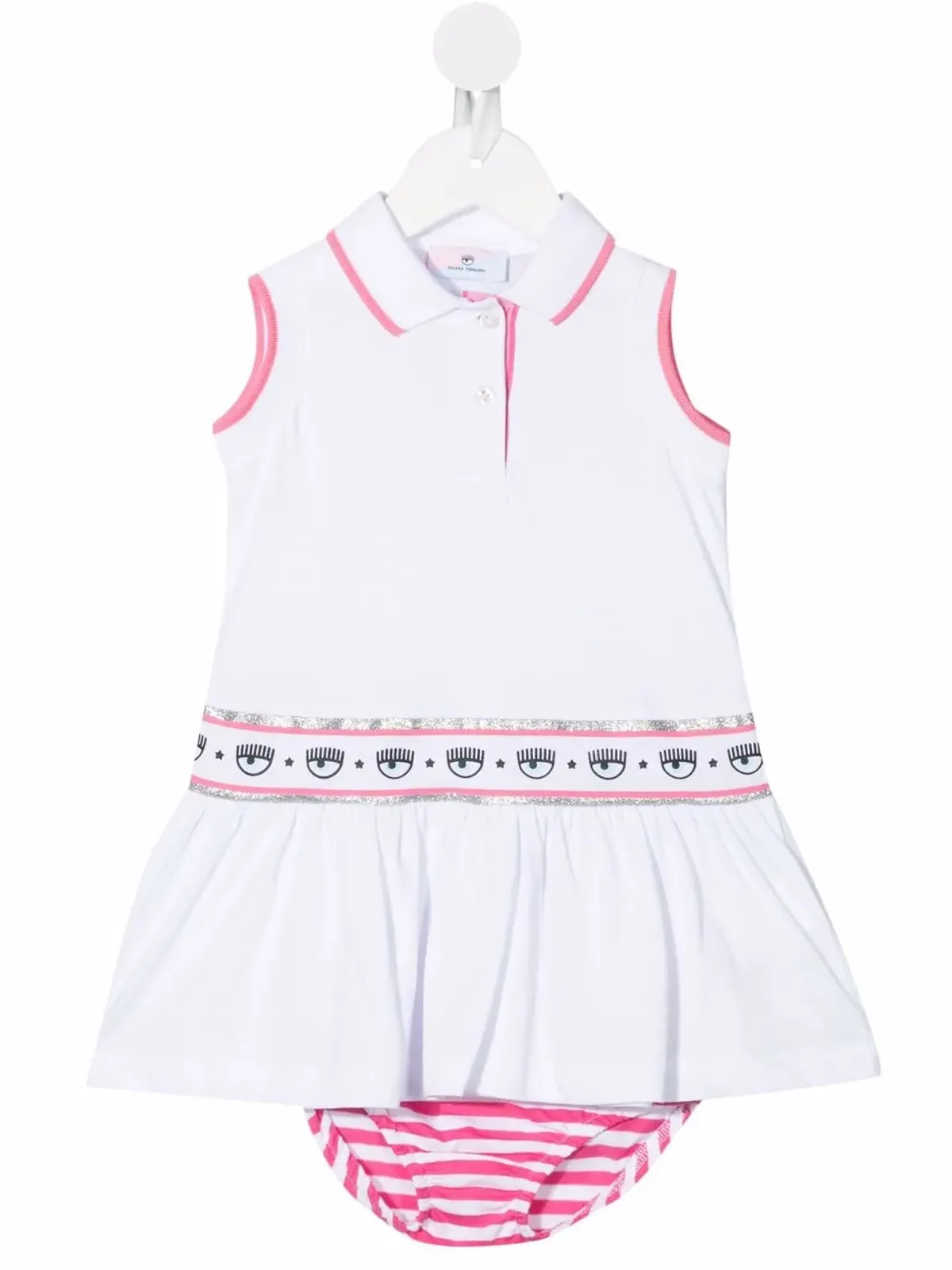 Chiara Ferragni Kids ロゴマニア ポロシャツドレス - ホワイト - 画像1