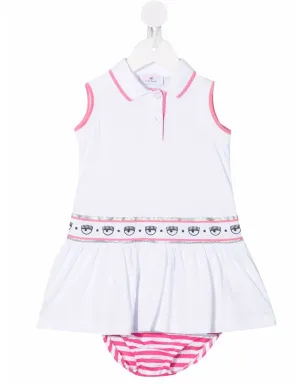 Chiara Ferragni Kids ロゴマニア ポロシャツドレス - ホワイト - サムネイル1