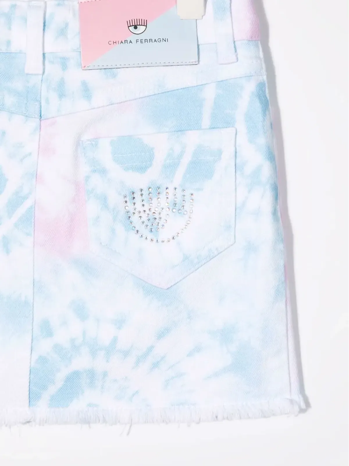 Chiara Ferragni Kids タイダイ染めデニムスカート - 画像3