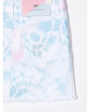 Chiara Ferragni Kids タイダイ染めデニムスカート - サムネイル3