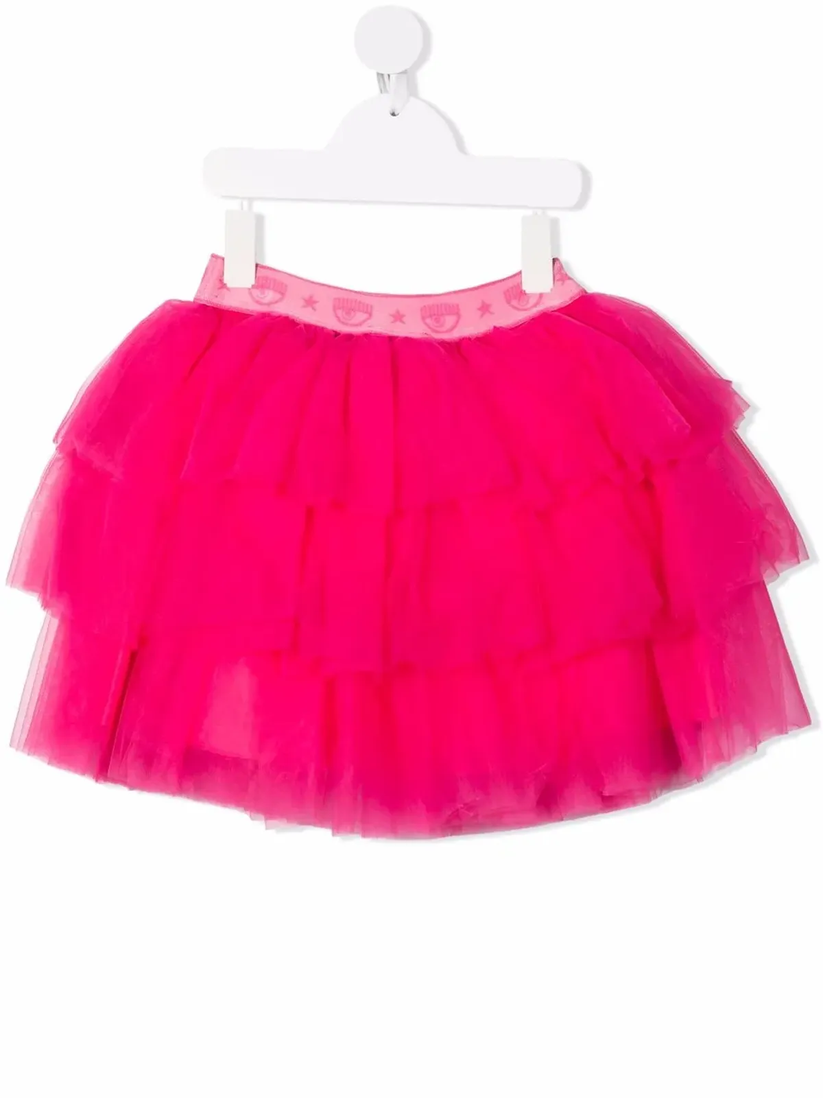 Chiara Ferragni Kids ロゴ入りウエストバンド チュールスカート - 画像1