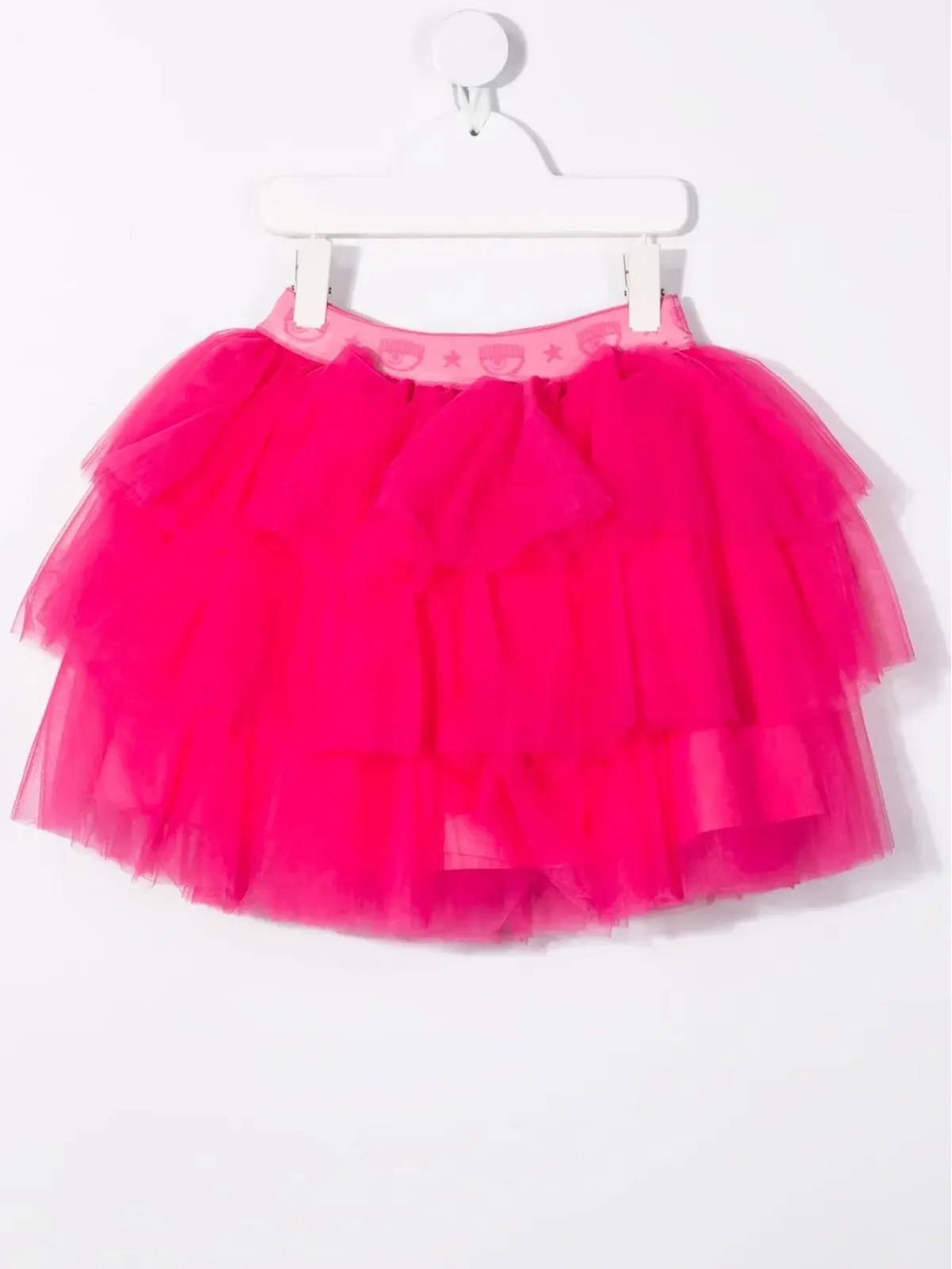 Chiara Ferragni Kids ロゴ入りウエストバンド チュールスカート - 画像2