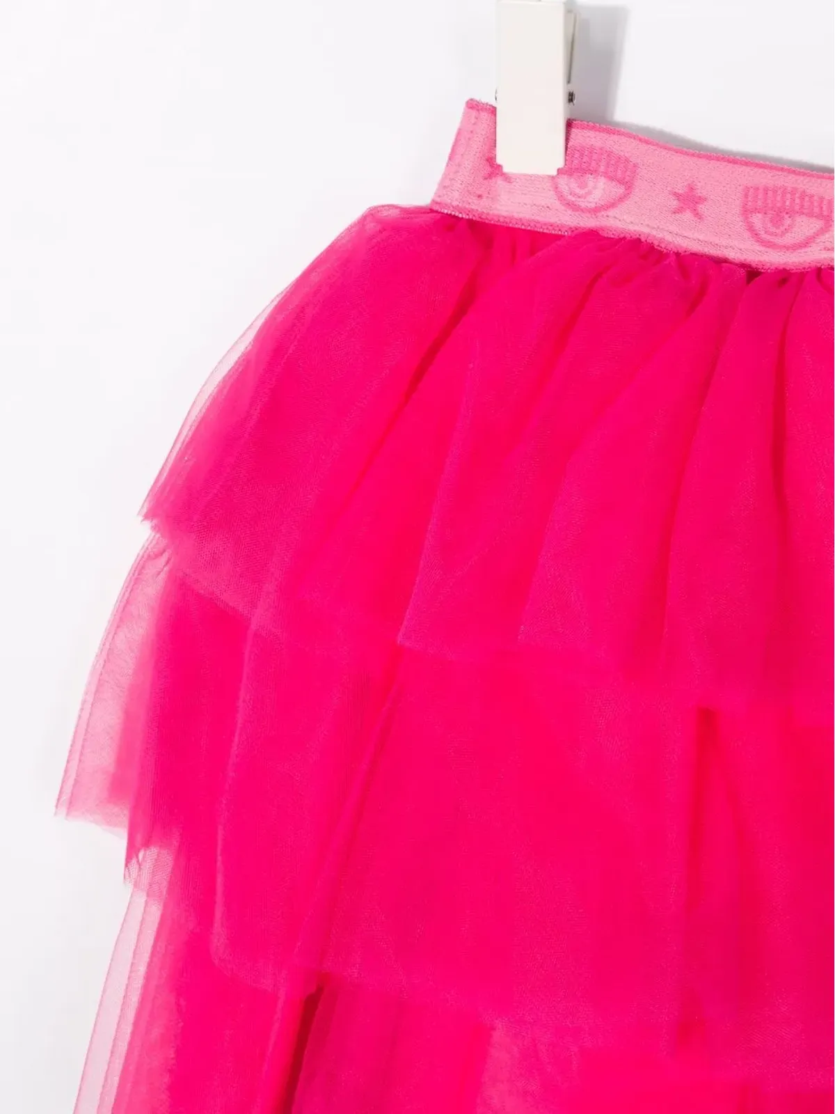 Chiara Ferragni Kids ロゴ入りウエストバンド チュールスカート - 画像3