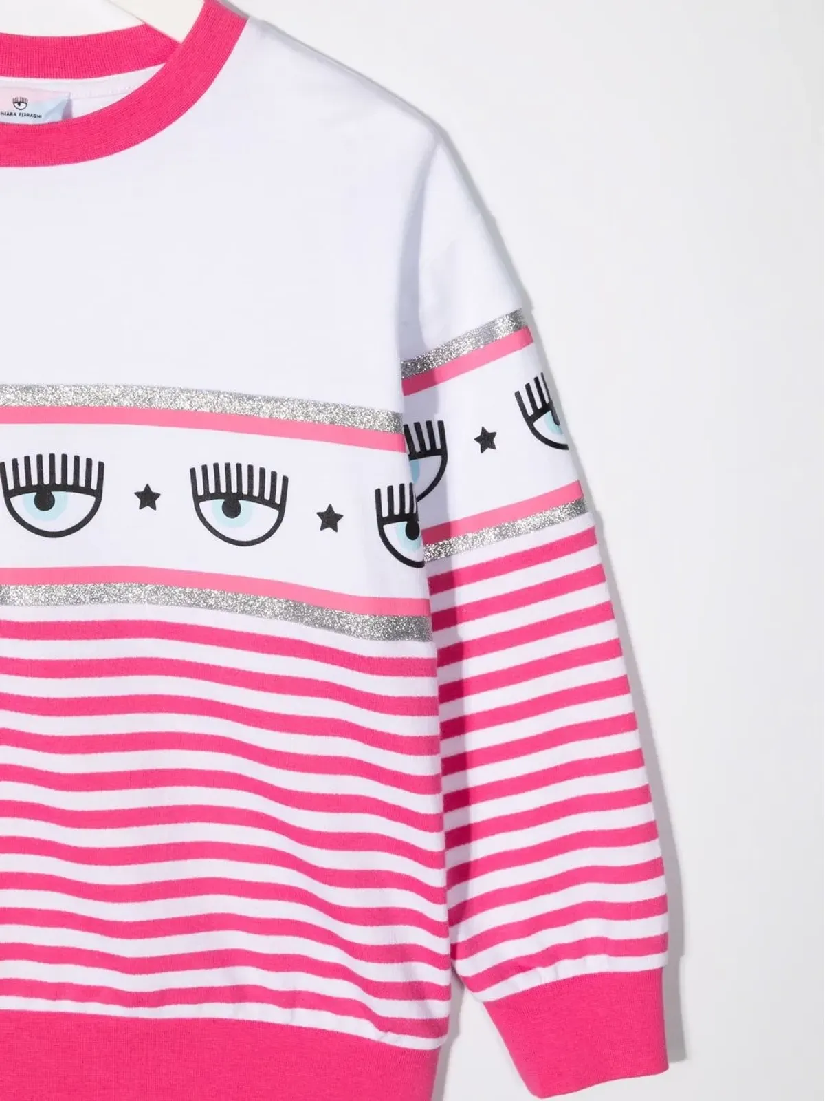 Chiara Ferragni Kids ストライプコットン スウェットシャツ - 画像3