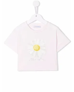 Monnalisa 花柄プリント スタッズ付きTシャツ - サムネイル1