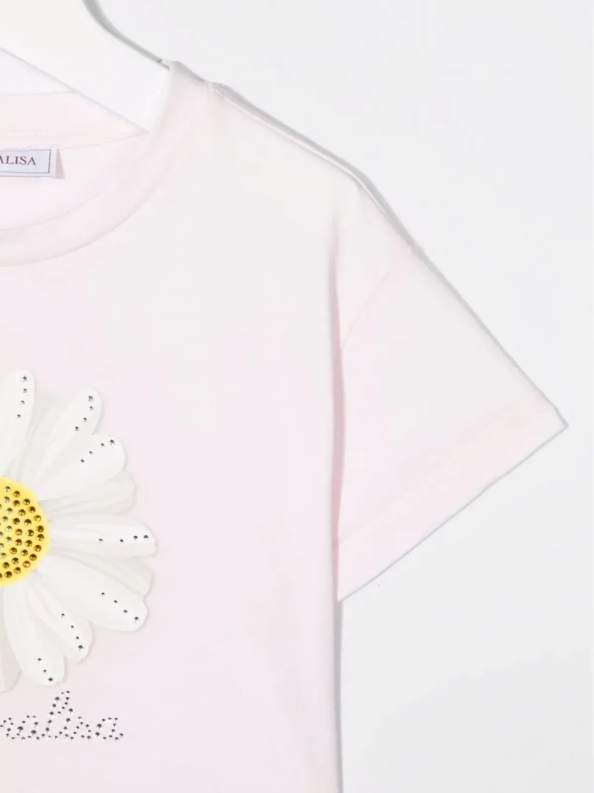 Monnalisa 花柄プリント スタッズ付きTシャツ - 画像3