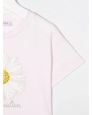 Monnalisa 花柄プリント スタッズ付きTシャツ - サムネイル3