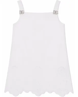 Dolce & Gabbana Kids broderie-anglaise pinafore dress ホワイト - サムネイル1