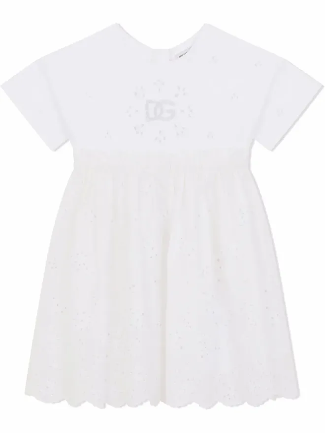Dolce & Gabbana Kids Dolce & Gabbana Kids 刺繍入りポプリン ミディドレスの商品画像