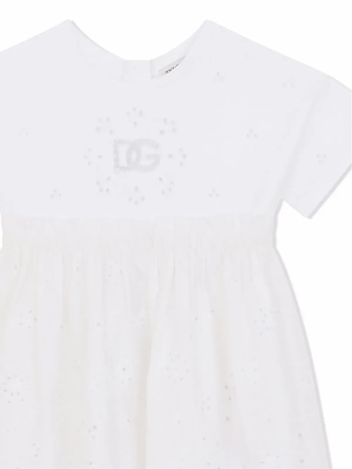 Dolce & Gabbana Kids 刺繍入りポプリン ミディドレス - 画像3