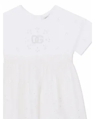 Dolce & Gabbana Kids 刺繍入りポプリン ミディドレス - サムネイル3