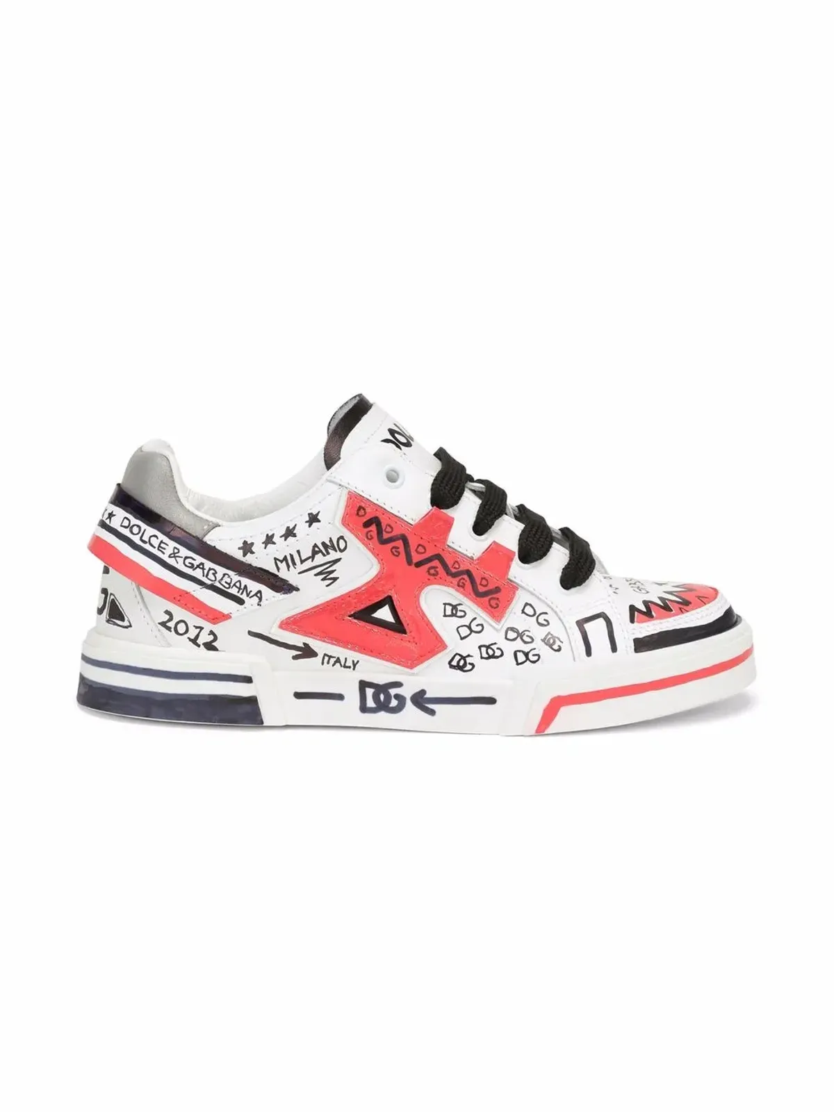Dolce & Gabbana Kids 手描きレザー スニーカー - 画像2