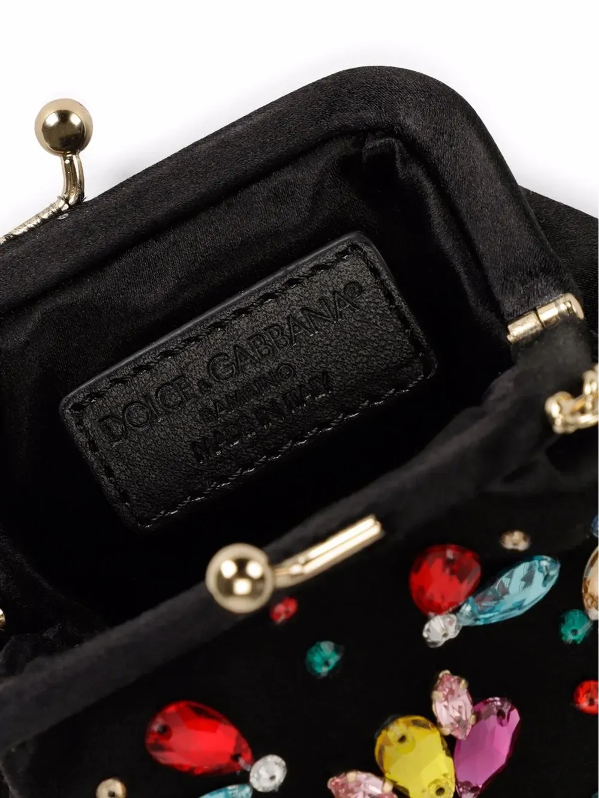 Dolce & Gabbana Kids クリスタル装飾 サテンショルダーバッグ - ブラック - 画像4