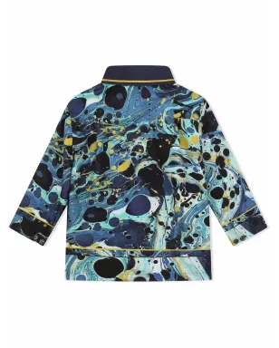Dolce & Gabbana Kids graphic-print silk pajama top - Blue - サムネイル2