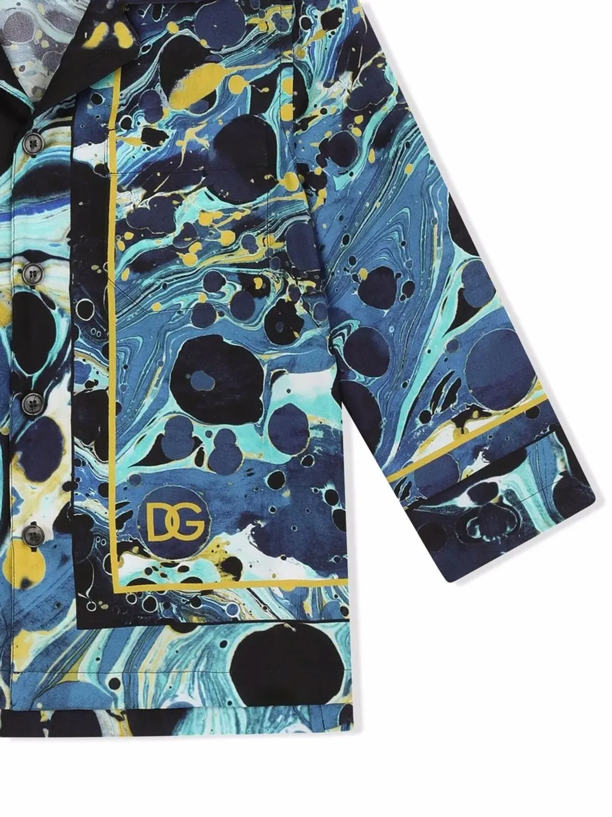Dolce & Gabbana Kids graphic-print silk pajama top - Blue - 画像3
