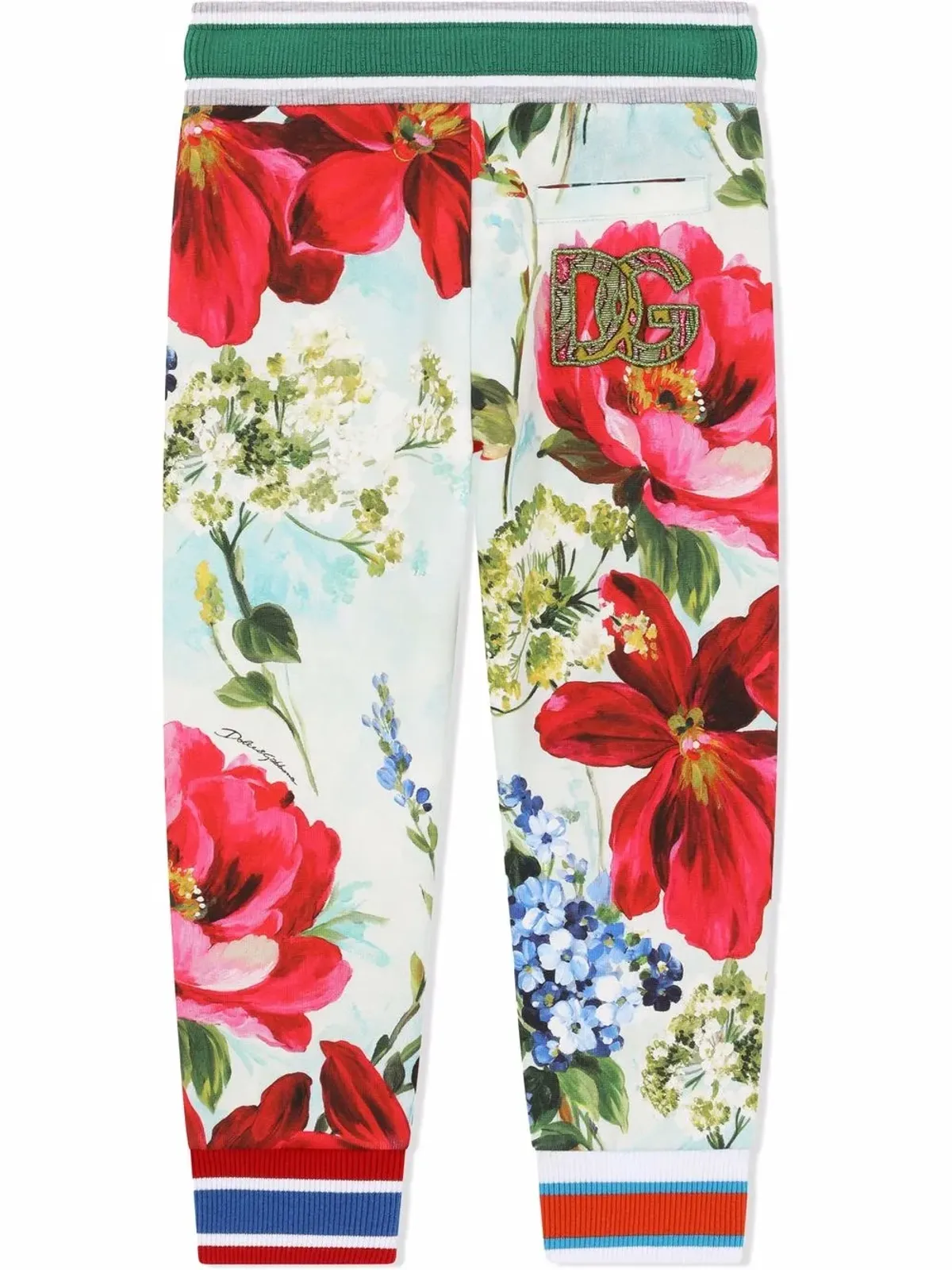 Dolce & Gabbana Kids Garden-print track pants - Blue - 画像2