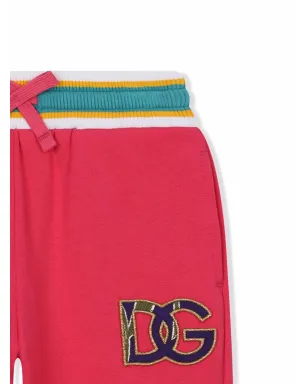 Dolce & Gabbana Kids ロゴパッチ トラックパンツ（ピンク） - サムネイル3